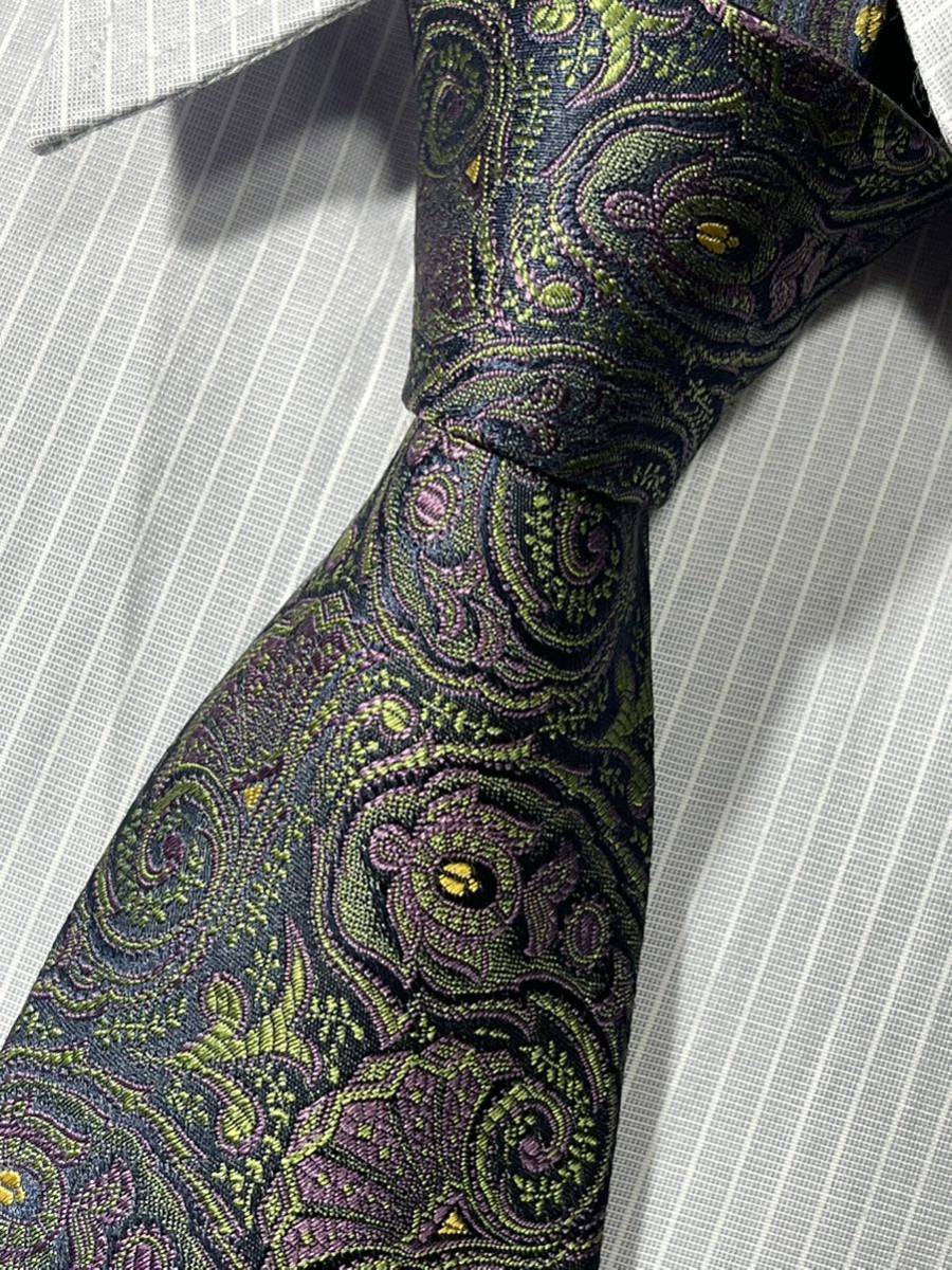 ほぼ未使用 ″Charvet″ シャルべ ペイズリー ブランドネクタイ 304387