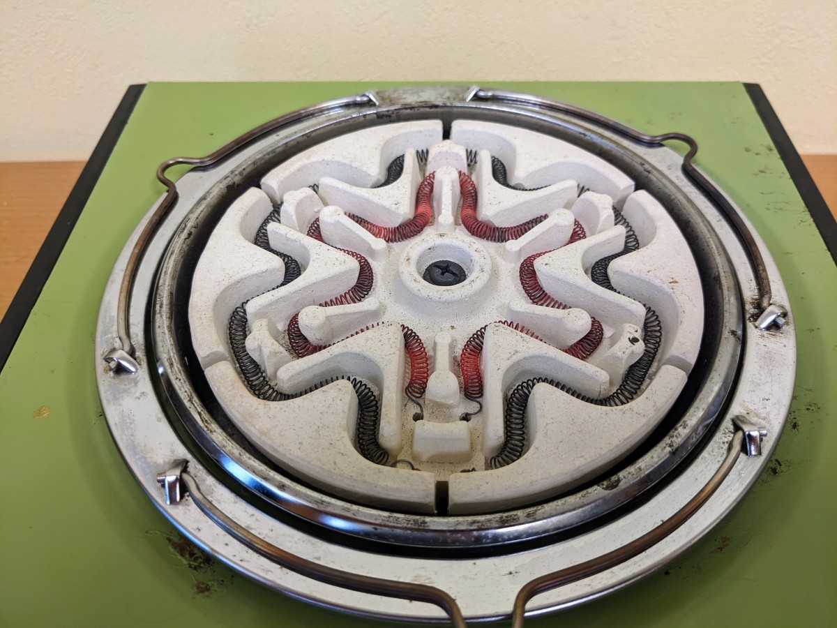 ナショナル 電気コンロ 電熱器 昭和レトロ グリーン 松下電器 NK-685SG