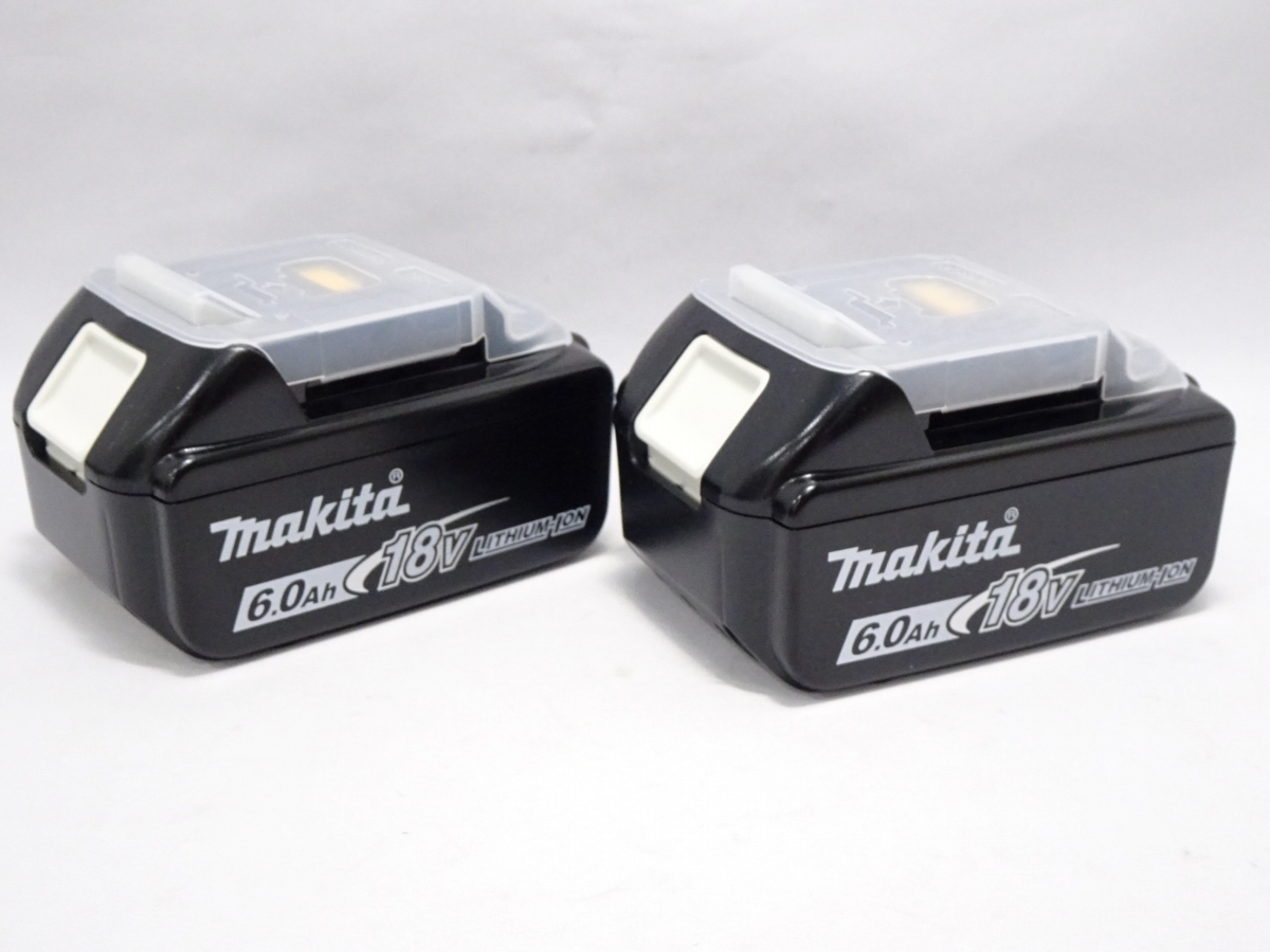 新品マキタ 純正 18V 6.0Ah バッテリー2個セット BL1860B 残量表示・雪
