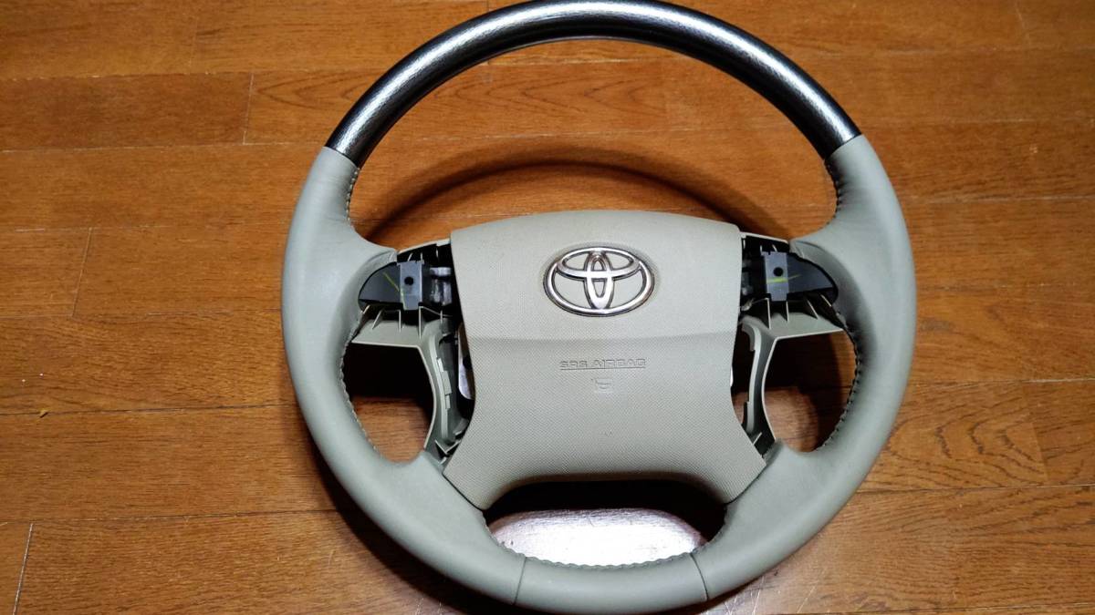 エスティマ20系ハイブリッド黒木目ステアリング純正品　エスティマ50系可　ホーンパッドおまけ付き！