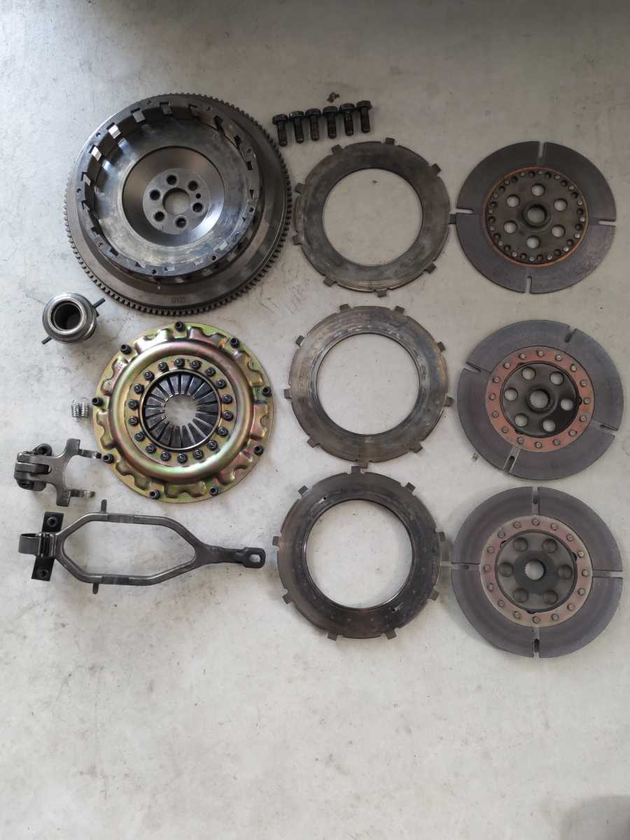 ☆OS技研 BNR32後期 BCNR33 スカイラインGT-R トリプルプレート メタル クラッチ カバー ディスク フライホイール 専用作動変更パーツ付☆