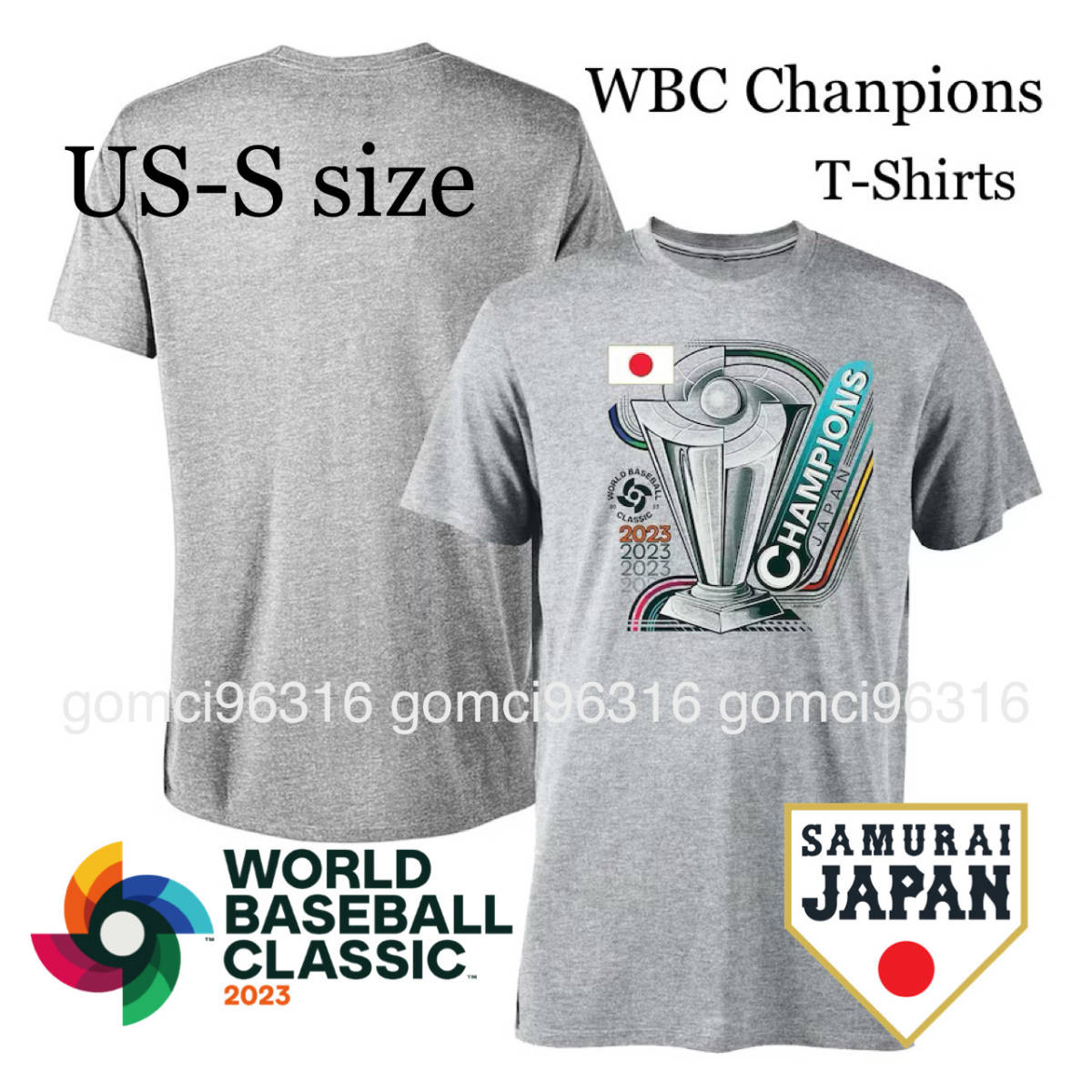 新品 WBC 日本代表 優勝 チャンピオンズ 記念 Tシャツ 半袖 US Sサイズ 