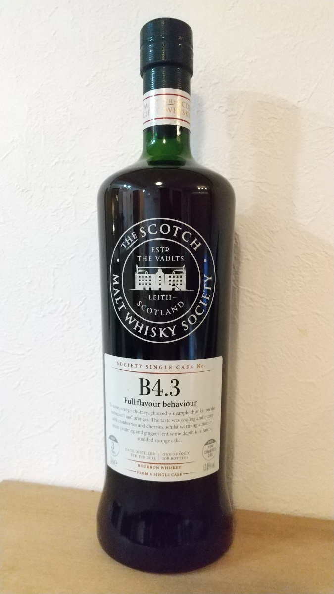 SMWS B4.3 FEW （ヒュー）バーボン 2013 3年 シングルカスク カスクストレングス 63.4度 SMWS Whisky 0 ザ・スコッチモルトウイスキー・ソサエティ｜会員限定 JAPAN Strength