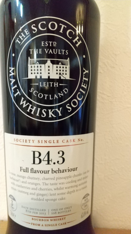 SMWS B4.3 FEW （ヒュー）バーボン 2013 3年 シングルカスク カスクストレングス 63.4度 SMWS Whisky 0 ザ・スコッチモルトウイスキー・ソサエティ｜会員限定 JAPAN Strength
