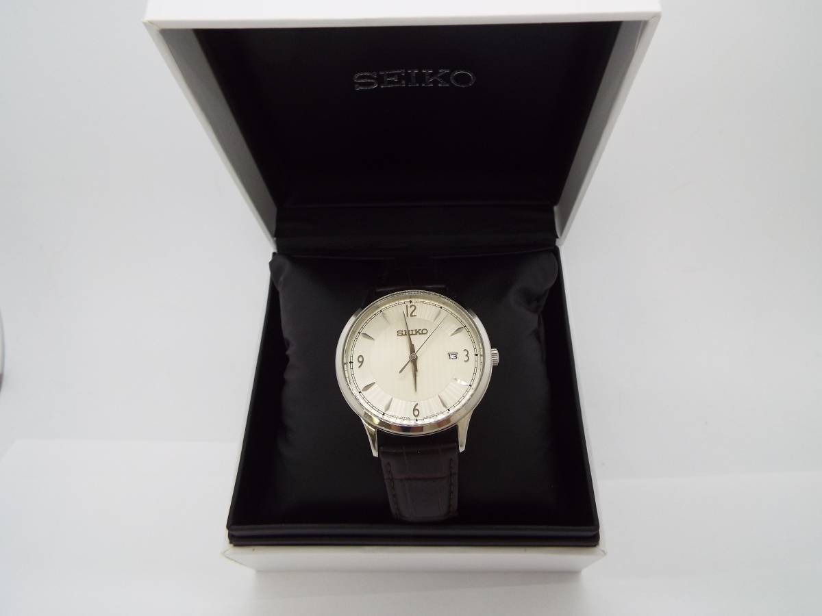 SEIKO セイコー 7N42 クォーツ メンズ時計 レザーバンド 1円スタート