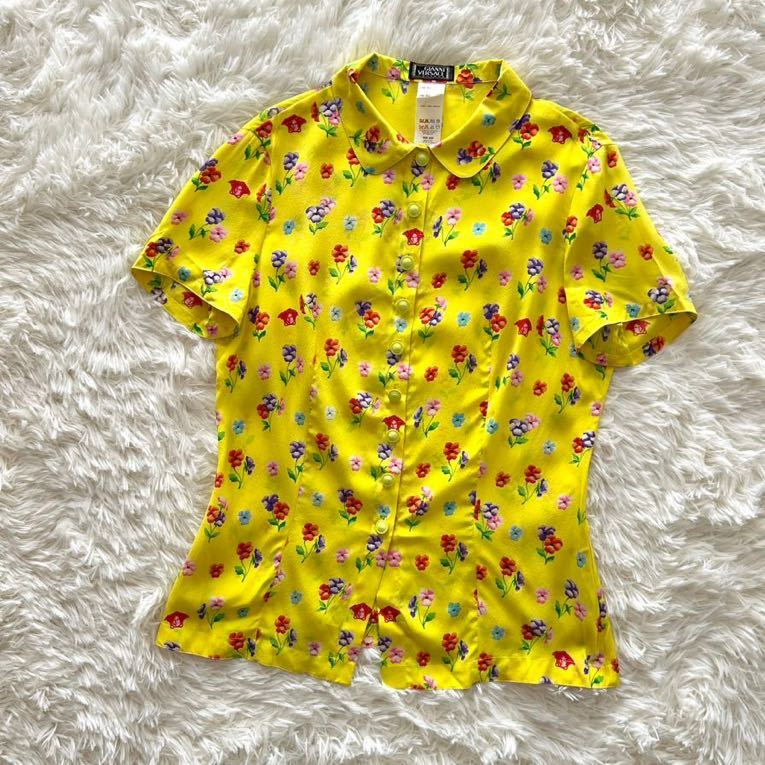 90s GIANNI VERSACE COUTURE ATELIER VERSACE VINTAGE SILK SHIRT 花柄 