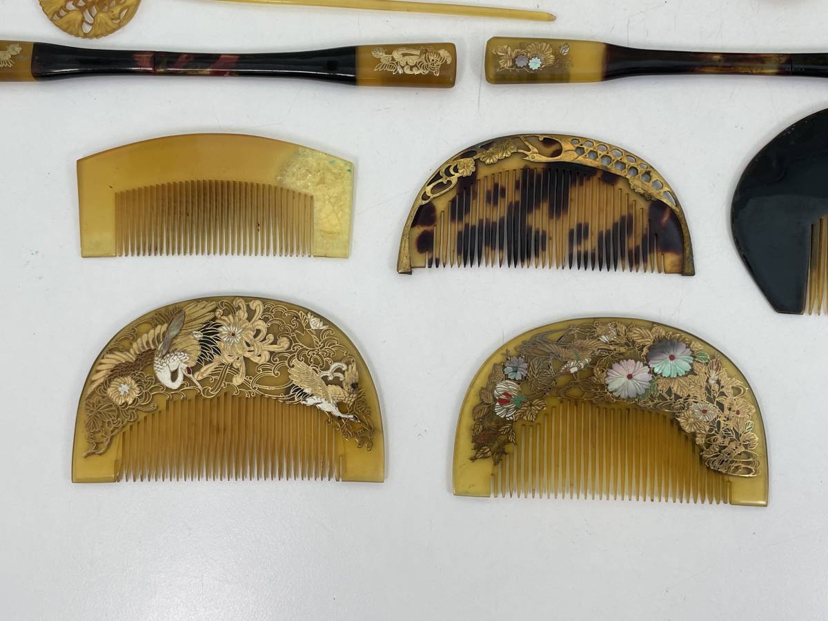 W0504-56 1149【1円スタート】 髪飾り 大量まとめ 24点 簪 かんざし 櫛