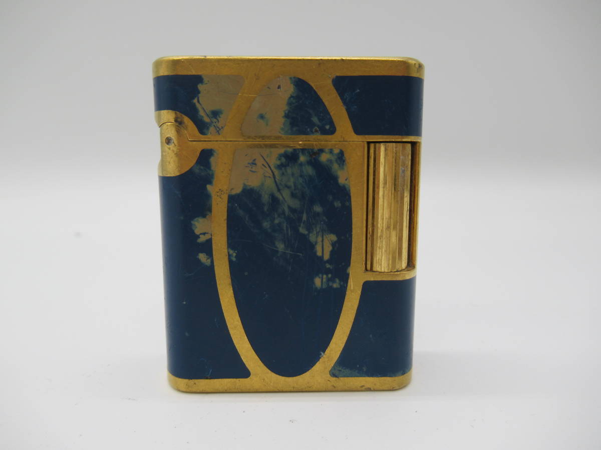 【Y5271】S.T.Dupont デュポン スブレニ 漆塗り 漆 ブルー ゴールドカラー ジャンク 送料無料