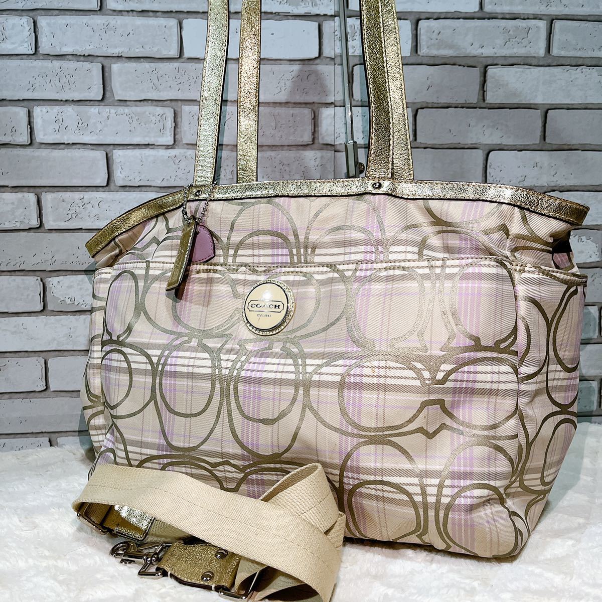 COACH コーチ シグネチャー チャーム 2way バッグ ハンドバッグ トート 