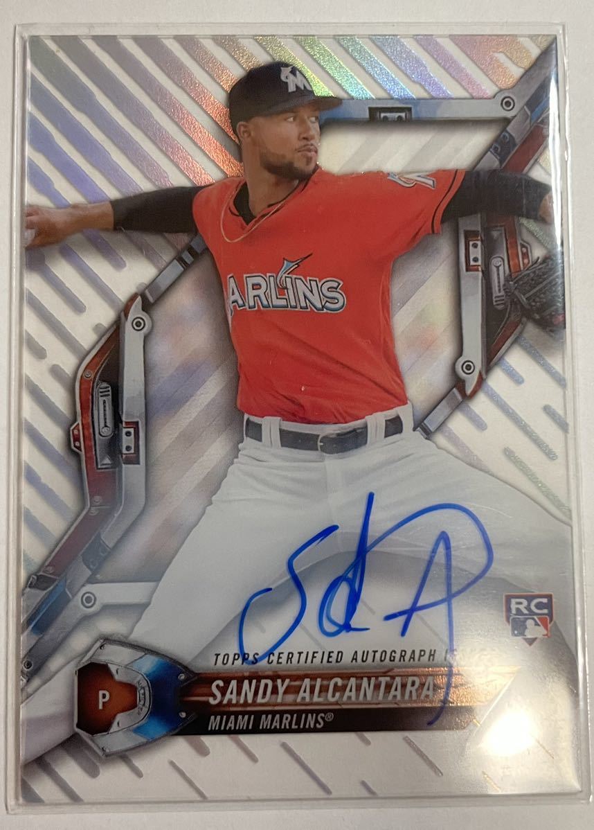 2018 Topps High Tek Sandy Alcantara Auto Rookie RC Marlins 2022 Cy