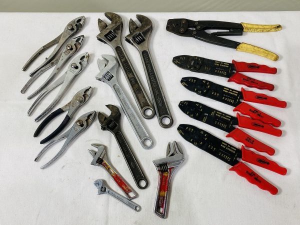 ◆EA33 工具 ロブスター まとめ　LOBSTER　モンキーレンチ、プライヤ、電装圧着工具KF-1など　大工道具◆N