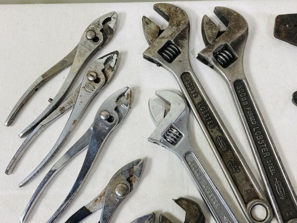 ◆EA33 工具 ロブスター まとめ　LOBSTER　モンキーレンチ、プライヤ、電装圧着工具KF-1など　大工道具◆N