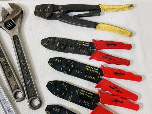 ◆EA33 工具 ロブスター まとめ　LOBSTER　モンキーレンチ、プライヤ、電装圧着工具KF-1など　大工道具◆N