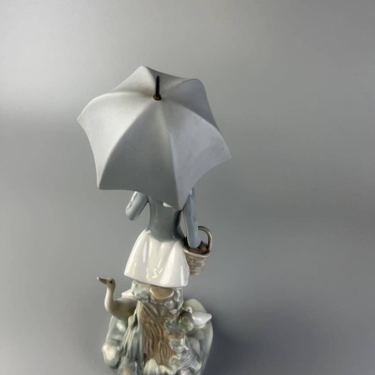 リヤドロ アヒルと少女 LLADRO リヤドロ 傘を持つ少女とアヒル 陶器