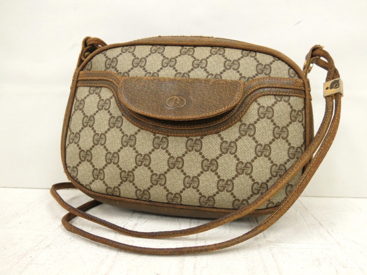 GUCCI オールド グッチ◇GGスプリーム◇PVC カーフ レザー 本革
