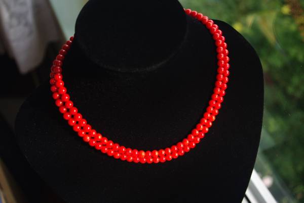 [AVALO] 天然紅珊瑚 ネックレス 6.5mm 88cm C-14422 6