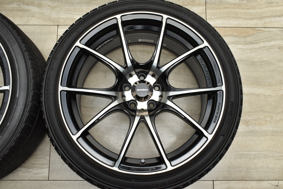 バリ溝】Weds Sport SA-10R 18in 8.5J +45 PCD100 ヨコハマ エコス 