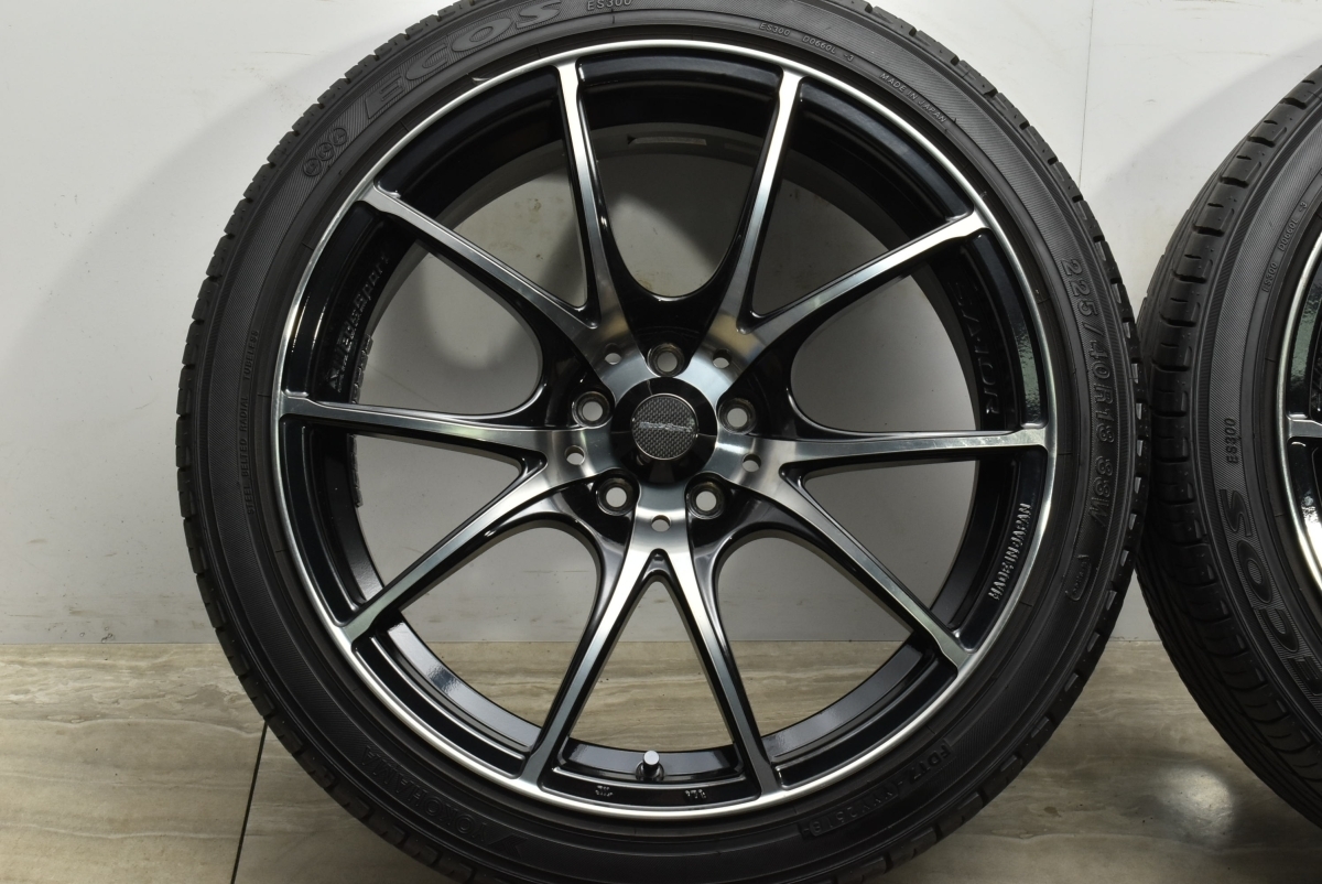 バリ溝】Weds Sport SA-10R 18in 8.5J +45 PCD100 ヨコハマ エコス 