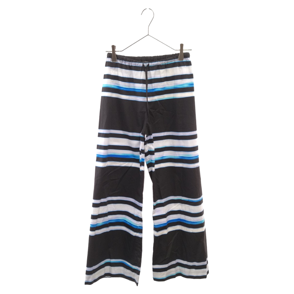 ドリスヴァンノッテン 21SS ×Len Lye ×レン・ライ グラフィックイージーパンツ ボーダー レディース ブラック/ブルー
