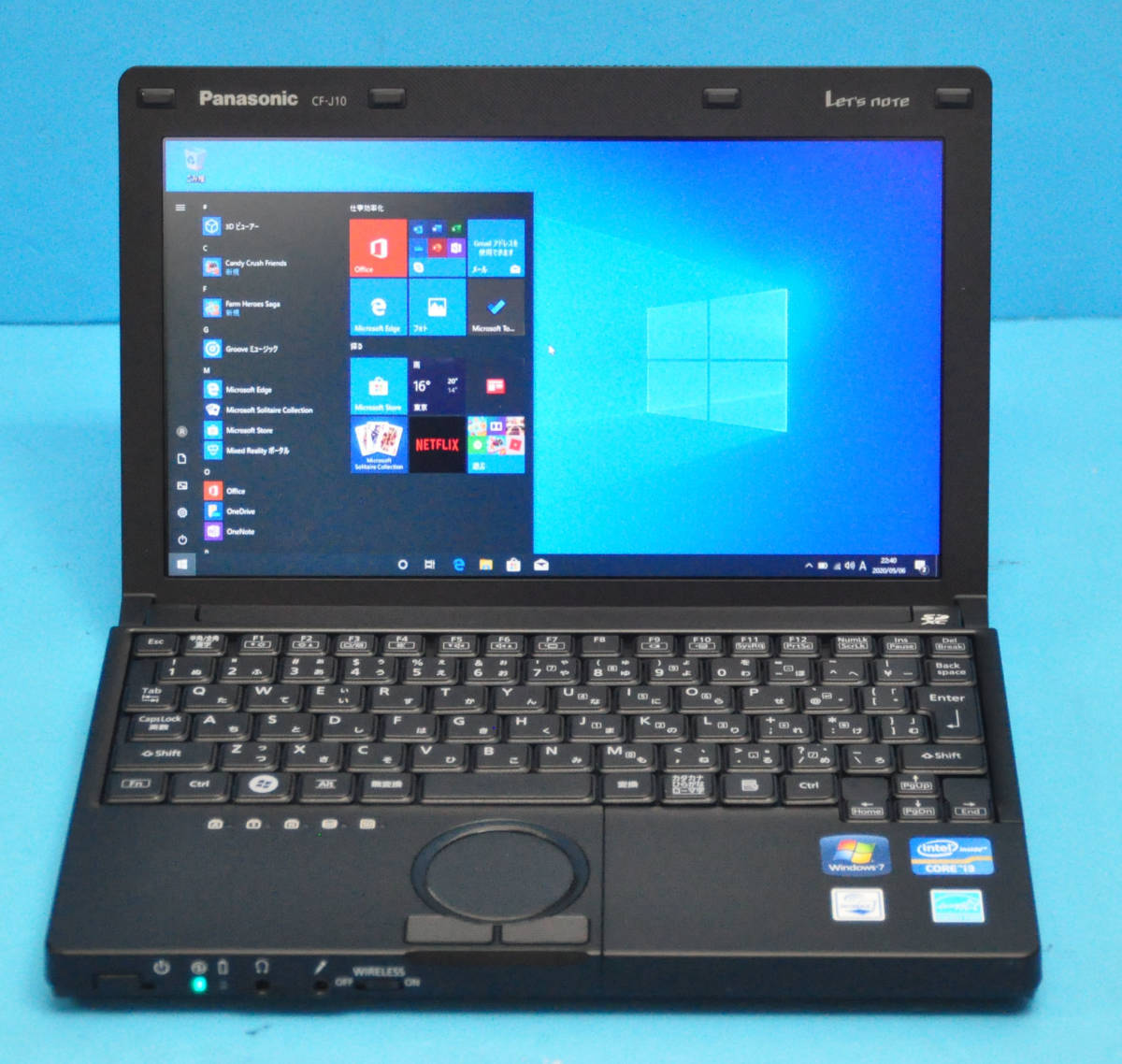 ♪ 良品 ! Panasonic CF-J10 ♪ Corei3 2330M / メモリ8GB / HDD:250GB / WiMax / Wlan / Office2019 / Win10