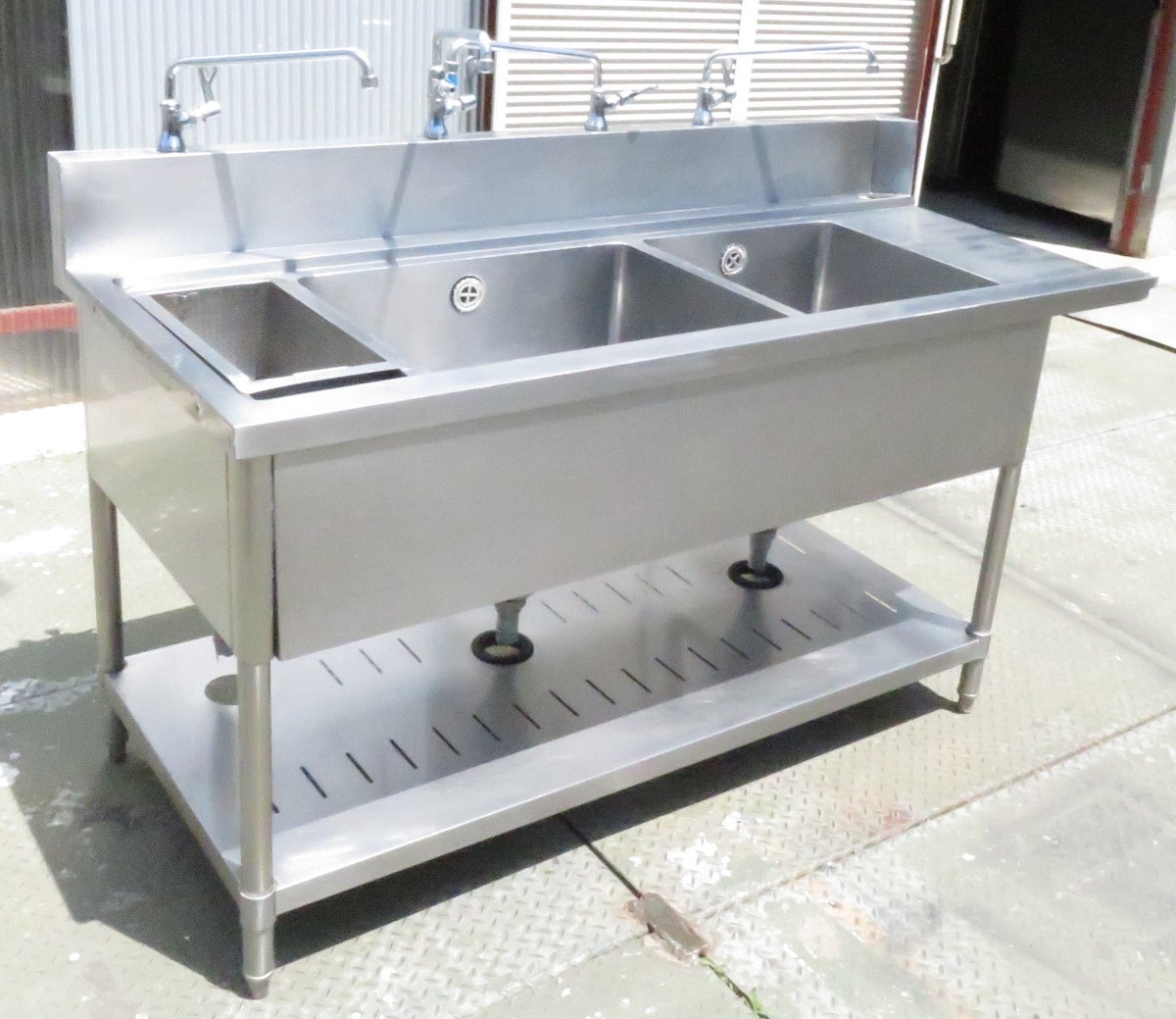 業務用食器洗浄機用 2槽シンク・流し台・ソイルドシンク 