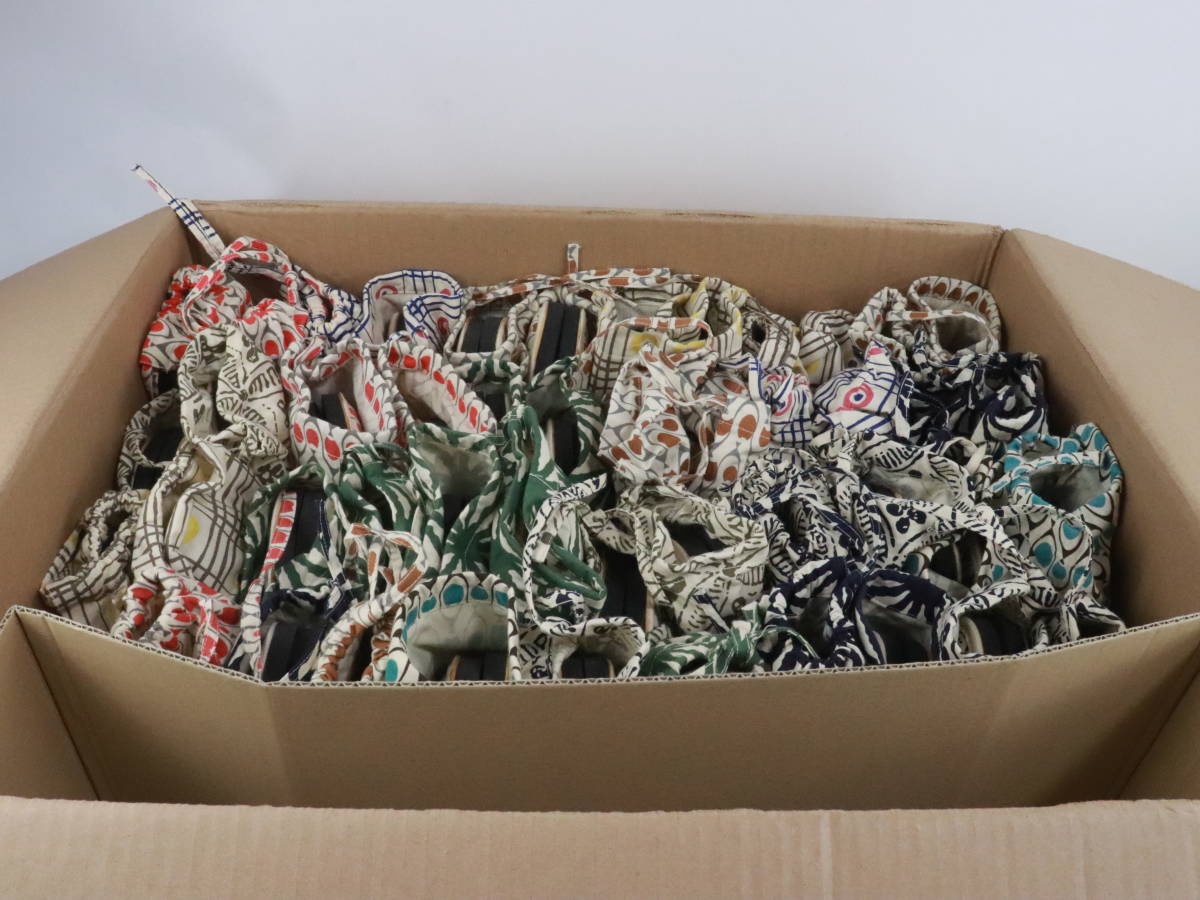 1円～★未使用品★収納袋付 サンダル 24.5cm レディース/女性向け サイズ 鼻緒付 スリッパ 履物 まとめて46点 大量セット まとめ売り M607