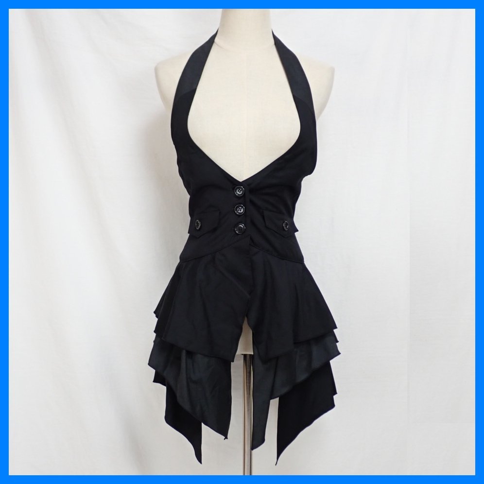 ★未使用 BLACK PEACE NOW/ブラックピースナウ ホルターネック ベスト/ジレ レディースM/ブラック/レースアップ&1868200013