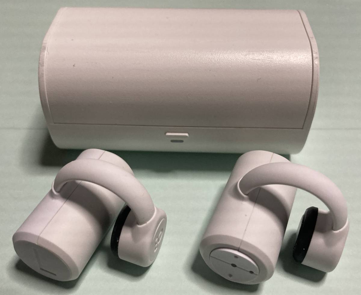 【1円スタート】 BoCo 骨伝導 完全ワイヤレスイヤホン PEACE TW-1 白色 正常動作品