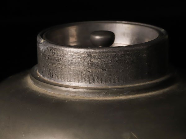 □錫製煎茶道具／乾茂號造／茶入＆茶托 日本乾茂號