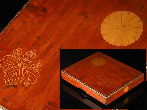 【流】時代書道具 蒔絵内梨地硯箱 TK726