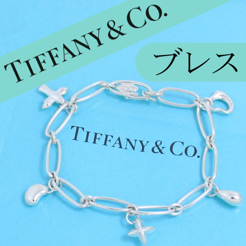 T*M様 ティファニー old TIFFANY オーバルリンクチェーン ブレスレ ティファニー TIFFANY オーバルリンクチェーン 5チャーム ブレスレット