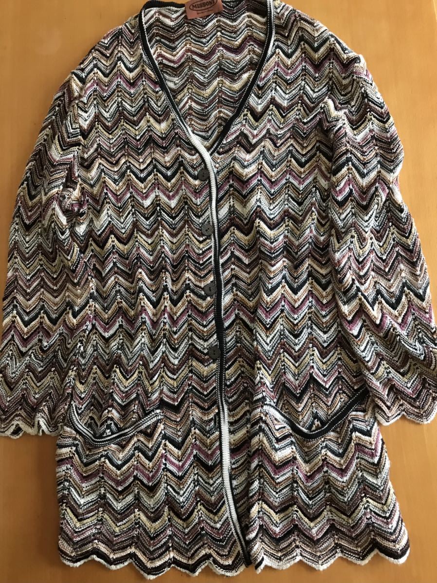 ミッソーニ MISSONI ☆ 透かし編み カーディガン ☆オレンジタグ