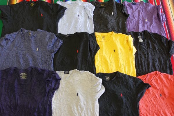 TS-RL7 ラルフローレン Ralph Lauren ワンポイント Tシャツ 無地 プレーン￥1～US古着卸大量セット業者まとめ売り