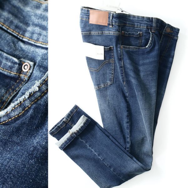 Pi061●イタリア ナポリ街着ブランド●スリムフィットデニムパンツ●50