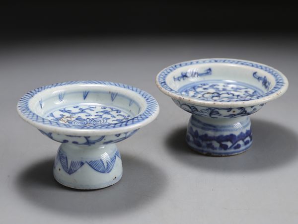 V320. 中国古玩 清代 青花 染付 台皿 二点 / 陶器陶芸祭器古美術時代(清)｜売買されたオークション情報、yahooの商品情報を ...