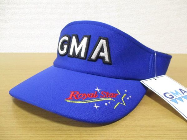 送料無料 未使用 GMA Jumbo333 ジャンボ尾崎 ロイヤルスター ゴルフ サンバイザー ブルー サイズフリー キャップ