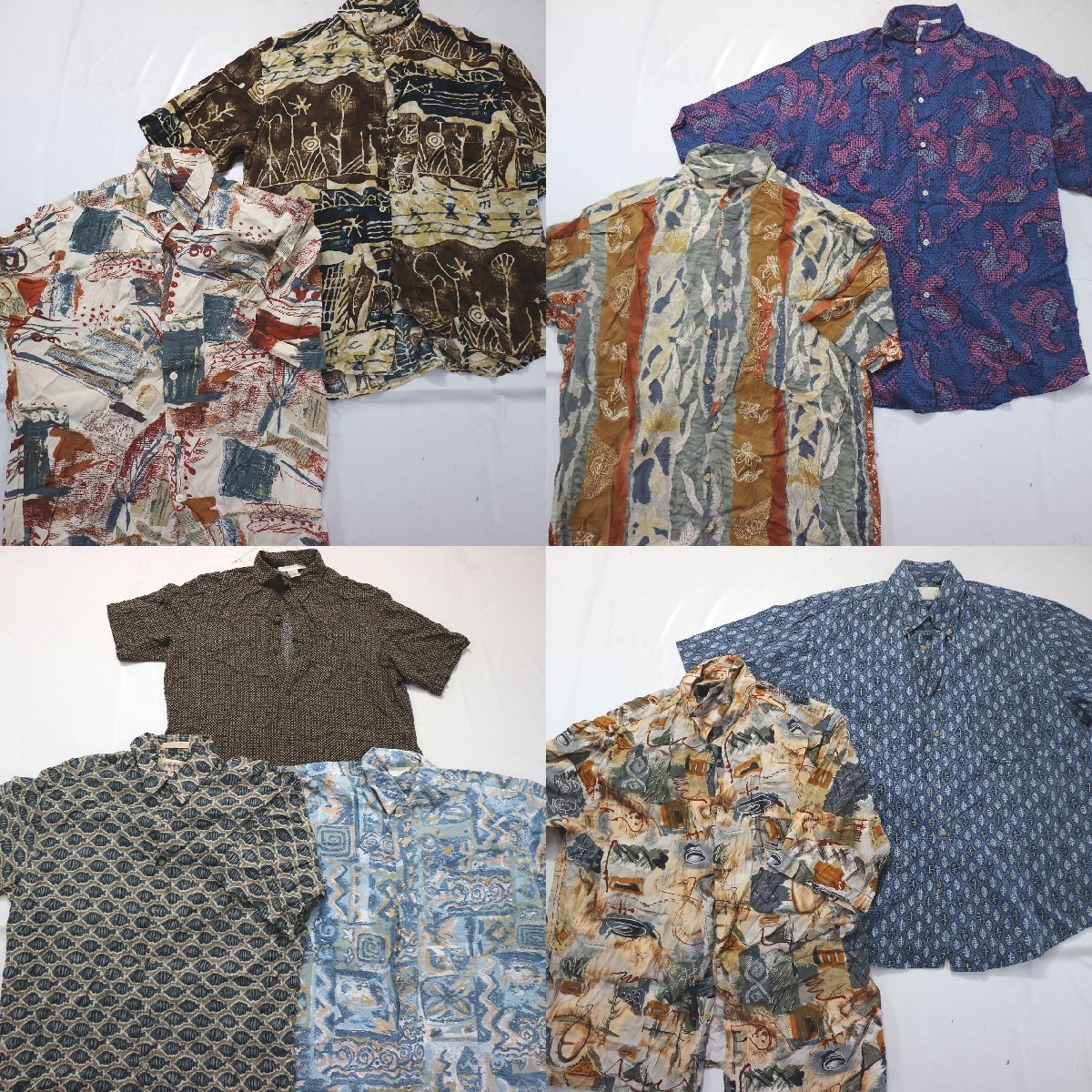 【激安大特価，爆買い】 総柄系半袖シャツ set 魚 アート系 リーフ 青 他 メンズM 9枚セット まとめ売り 古着卸 1円スタート 最落なし MN7469(Mサイズ)｜売買されたオークション情報、yahooの商品情報をアーカイブ公開 - 半袖シャツ一般