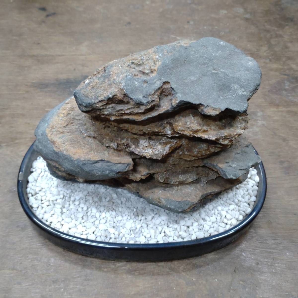 ① 鑑賞石 盆石 台座 4.2㎏ 水石 盆栽 盆景 川石 庭石 鉱石 原石 鉱物 