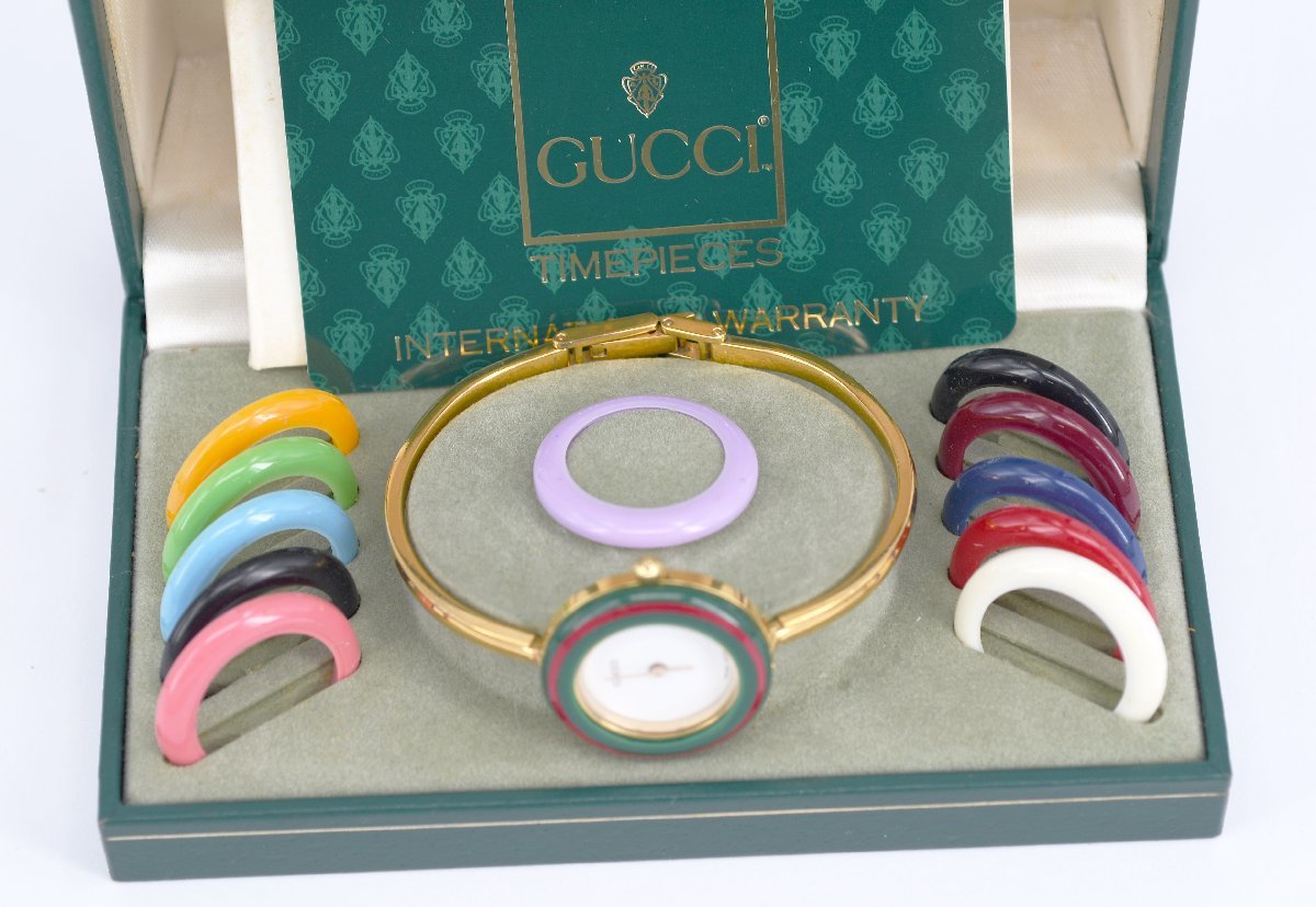 GUCCI】 グッチ チェンジベゼル 11/12 レディース クォーツ 箱 保証