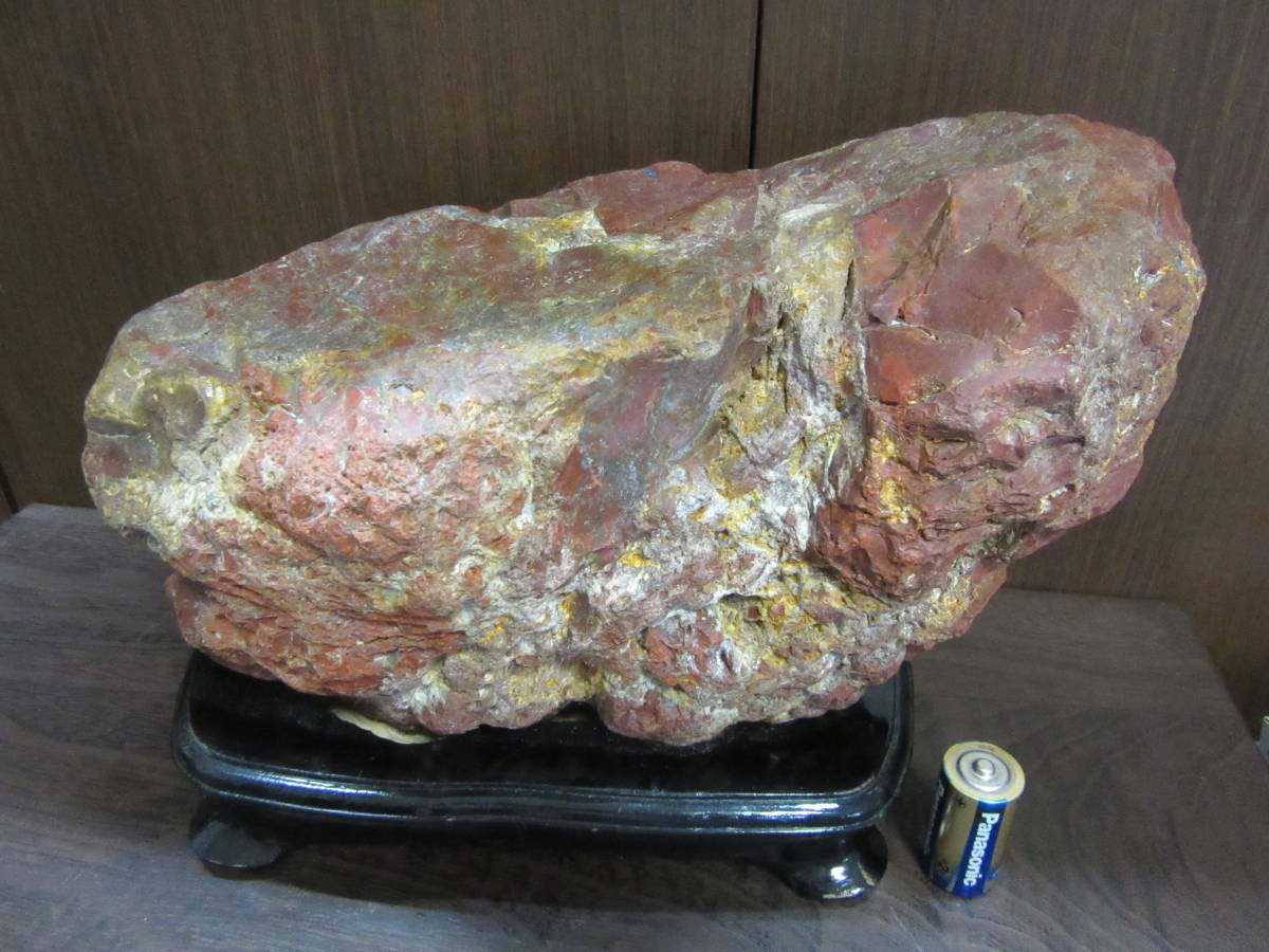 T52 小矢部川 上流産 うぶ石 ジャスパー 赤石 原石 自然石 鑑賞石