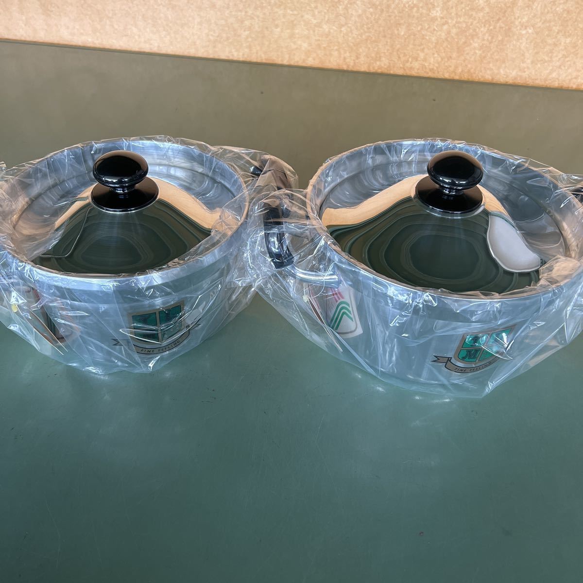 100円〜★未使用★厚手 両手鍋 2点纏め20cm 22cm 亀印文化鍋 TML アルミニウム合金 厚さ3.0mm 容量4.1L 3.2L 厚手調理器 鍋