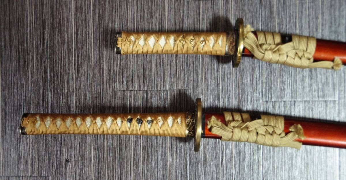 脇差 居合刀 日本刀 模造刀 刀剣 大小二本 打刀 小柄 龍 梵字