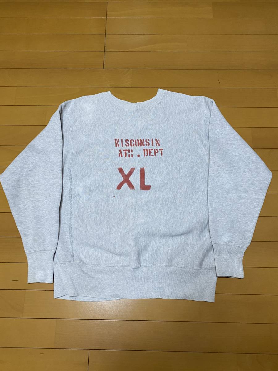 スペシャルなステンシル！極上！XL！70s チャンピオン 金単色タグ リバース チャンピオン 70s リバースウィーブ Z90635457 XL stencil スペシャル