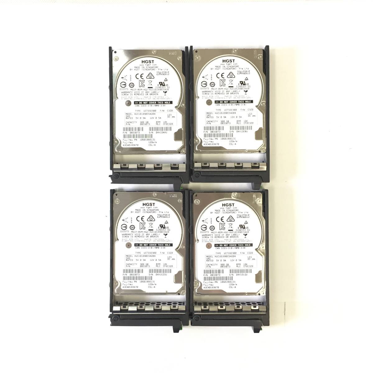 S5052268 HGST 900GB SAS 10K 2.5インチ HDD 4点【中古動作品】 HGST