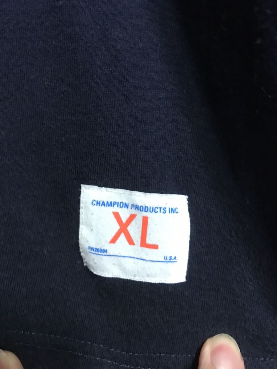 champion チャンピオン フットボール Tシャツ Navy ミシガン XL used