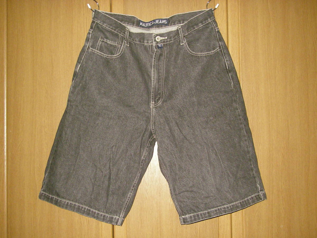 90s MADE IN USA NAUTICA ノーティカ 黒 ブラック デニム ショート 