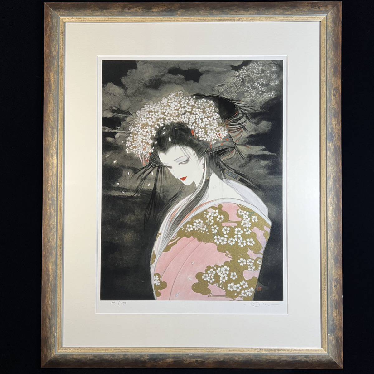天野喜孝　桜姫　掛け軸　ジクレー　保証書付き　ファイナルファンタジー　直筆サイン 天野喜孝 桜姫 掛け軸 ジクレー 保証書付き ファイナルファンタジー