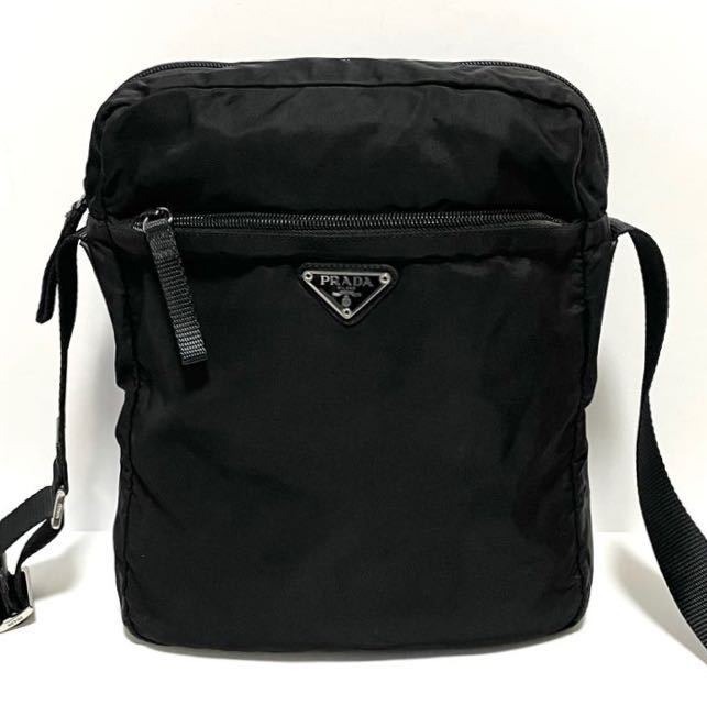 美品】PRADA プラダ ショルダーバッグ クロスボディ ナイロン × レザー 