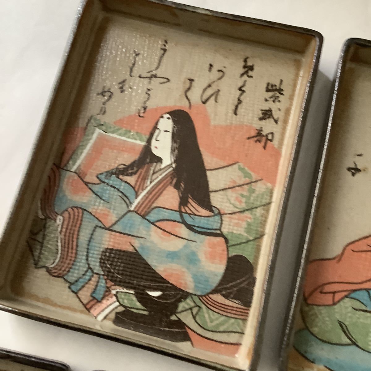 H399.【八世乾山】「六歌仙」色絵 百人一首かるた 皿 十二客 如仙書付