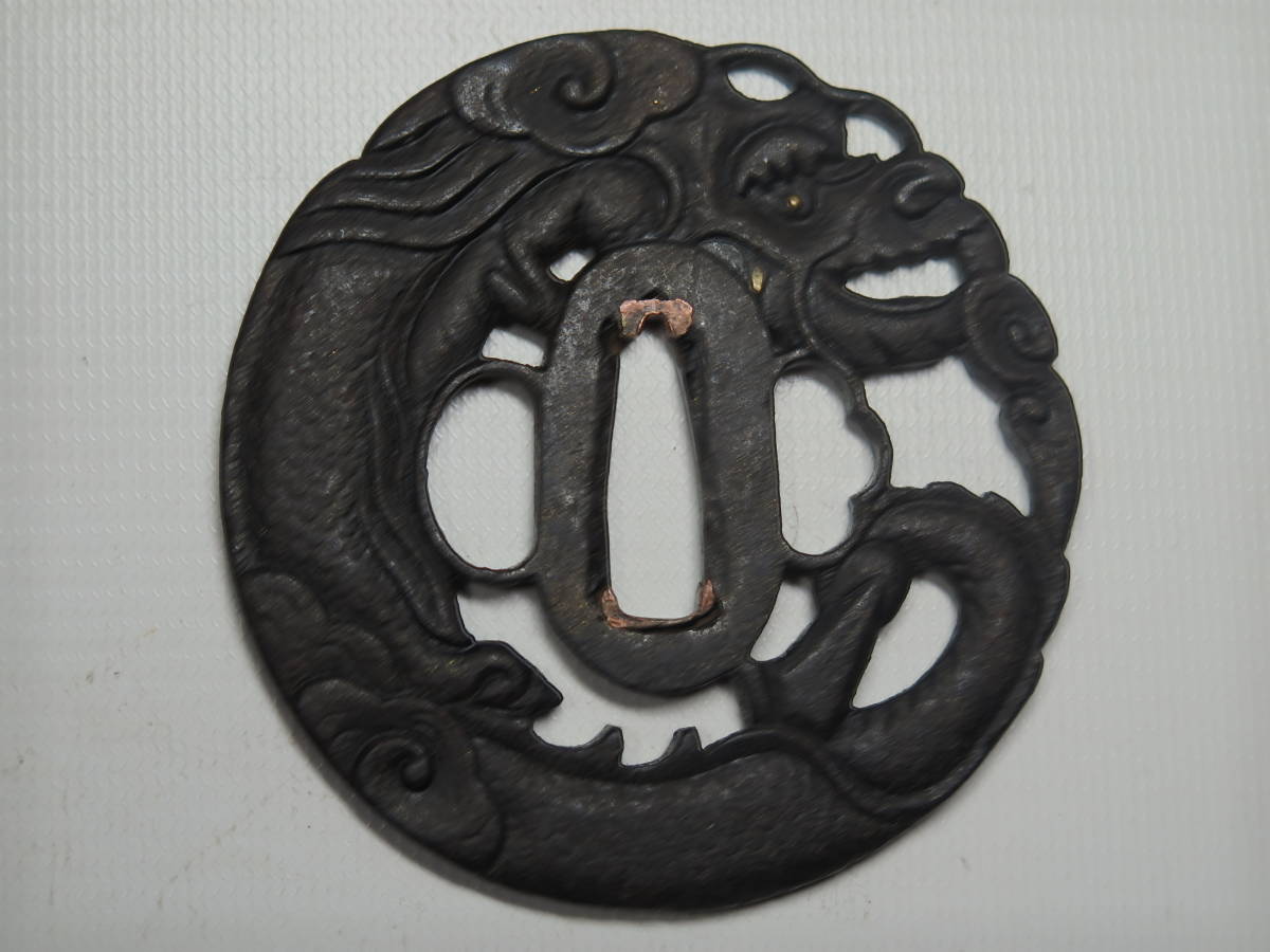 刀装具 鍔 鉄鍔 桐の図 象嵌 美品 武具刀装具 鍔 鉄鍔 桐の図 象嵌 美